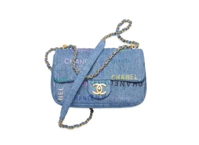 CHANEL Small Flap Bag Print Denim "Blue/Multicolor"