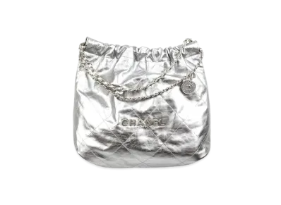 CHANEL 22 Handbag Metallic Calfskin "Silver/Silver"