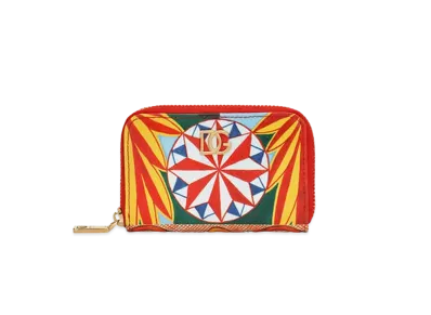 Dolce&Gabbana Zip Around Coin Case Dauphine Calfskin Calette Print "Multicolor"