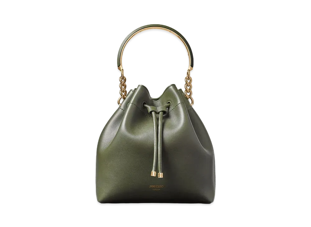 Jimmy Choo Bon Bon Bucket Calf Leather Handbag "Seaweed"