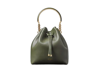 Jimmy Choo Bon Bon Bucket Calf Leather Handbag "Seaweed"