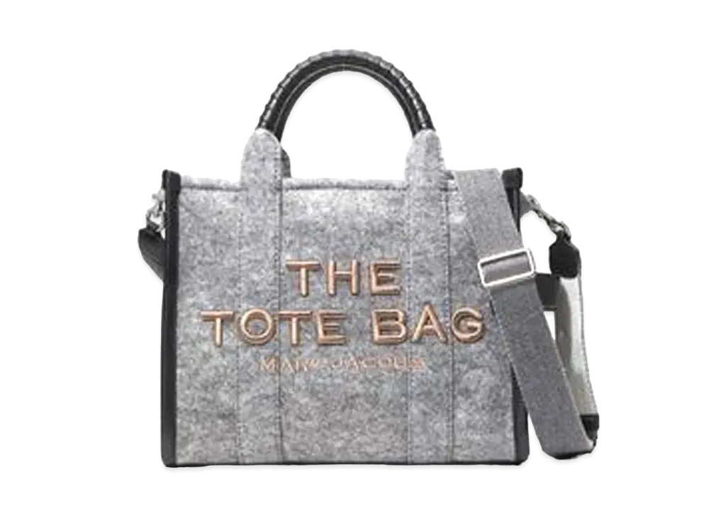 Marc Jacobs The Felt Flannel Small Tote Bag "Heather Grey"