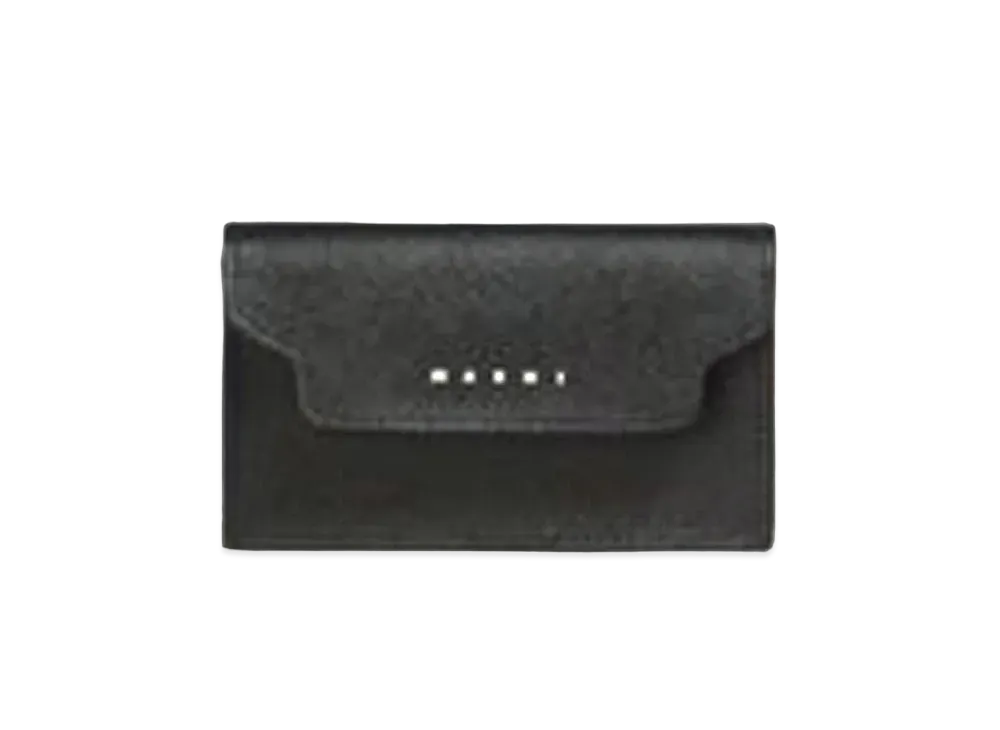 Marni Saffiano Leather Zip Around Wallet "Black"