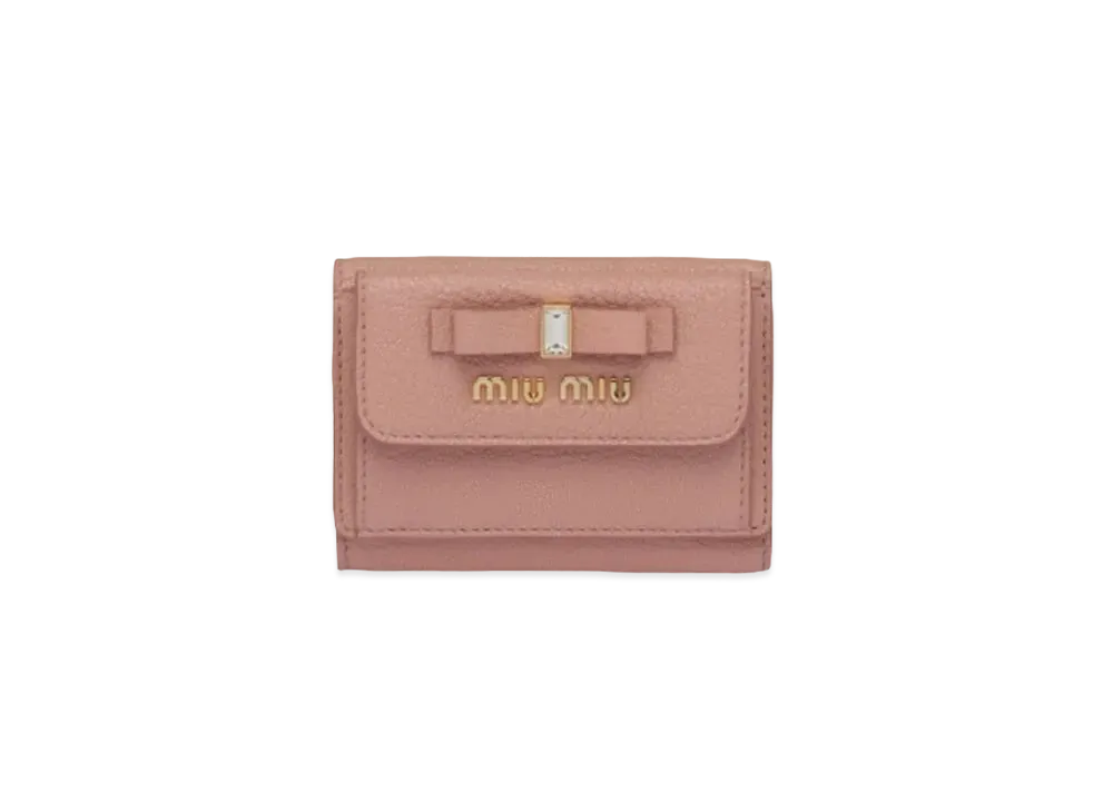 MIU MIU Madras Leather Wallet "Orchid Pink"