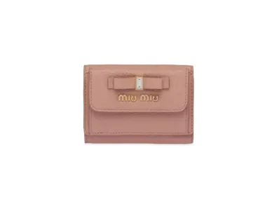 MIU MIU Madras Leather Wallet "Orchid Pink"