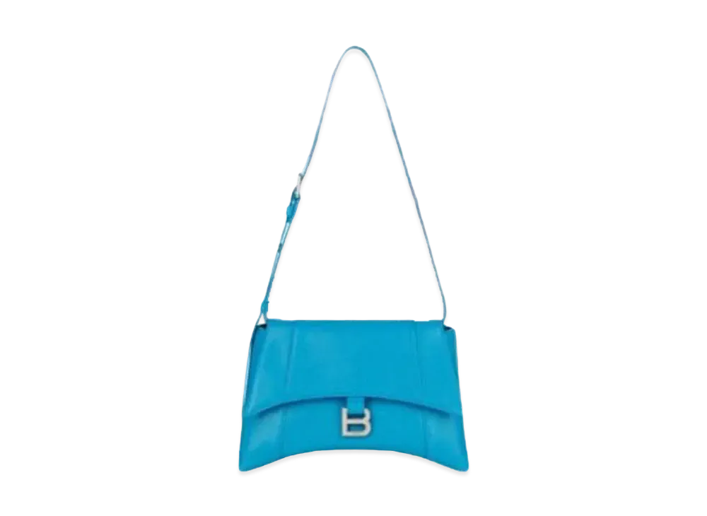 BALENCIAGA Women's Downtown Small Shoulder Bag "Blue"
