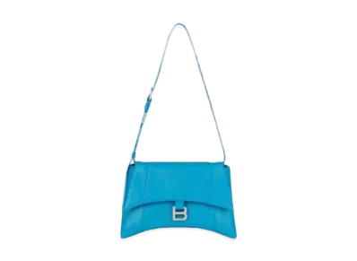 BALENCIAGA Women's Downtown Small Shoulder Bag "Blue"