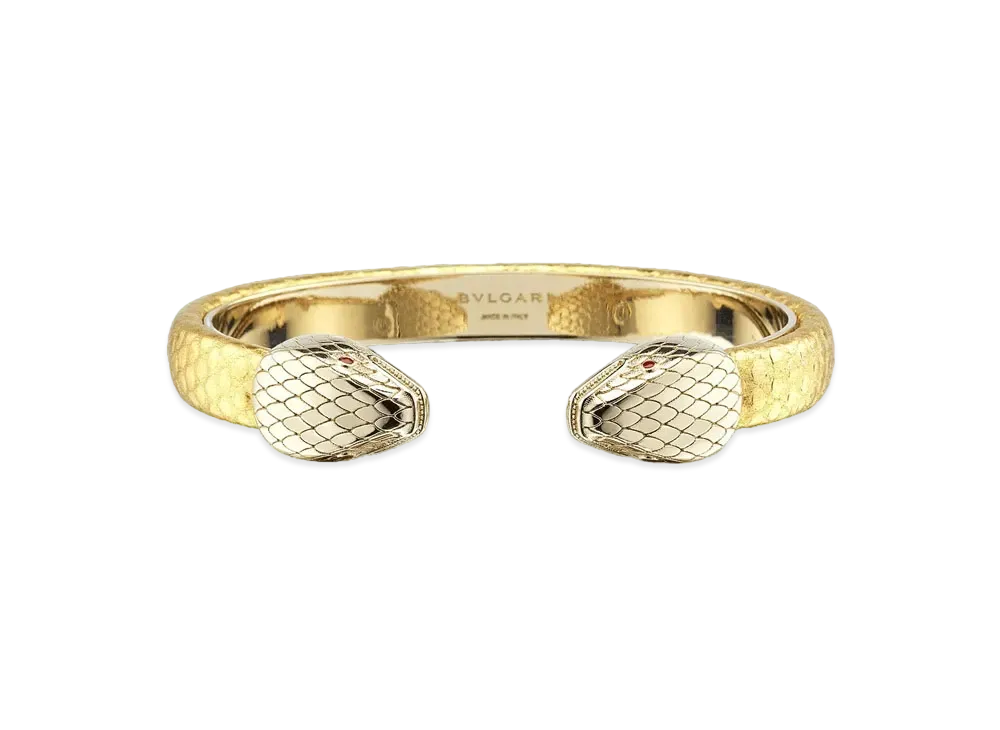 BVLGARI Serpenti Forever Leather Bracelet "Gold"