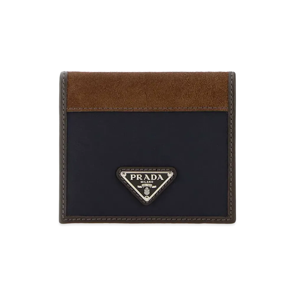 PRADA Two-Tone Fabric And Suede Wallet "Multicoloured"