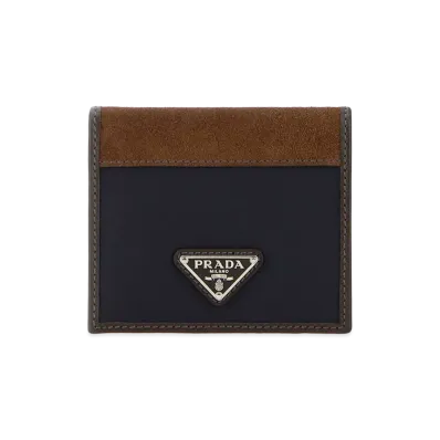 PRADA Two-Tone Fabric And Suede Wallet "Multicoloured"