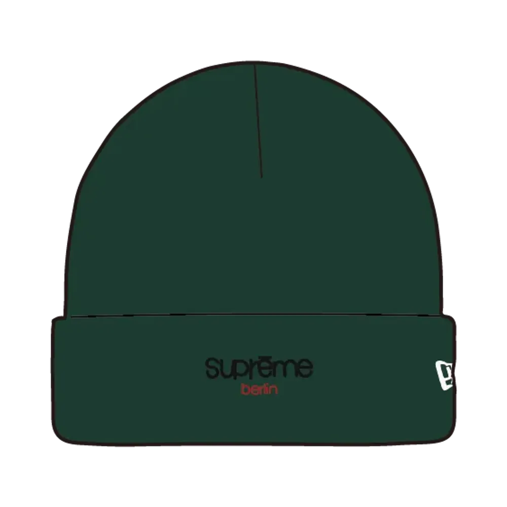Supreme x New Era Classic Logo Shop Beanie (berlin) "Green"