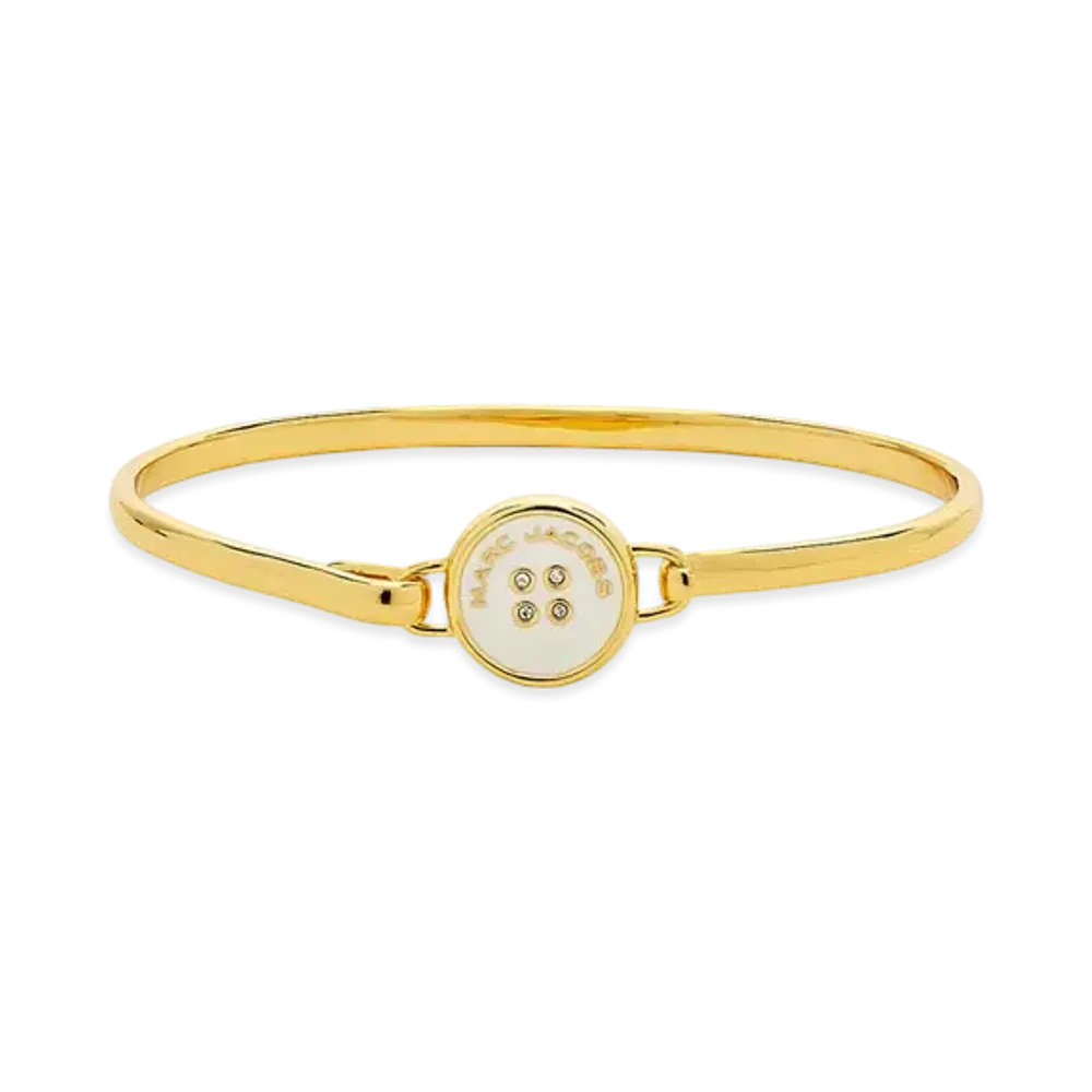 Marc Jacobs Button Enamel Hinge Bracelet "Gold/Cream"