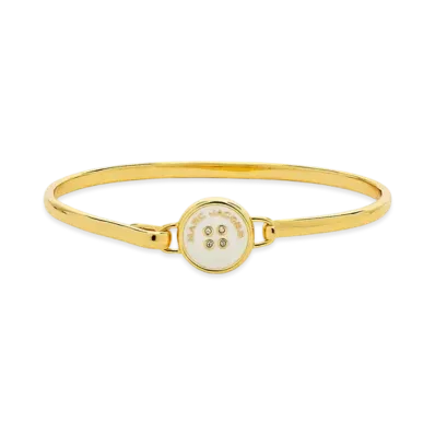 Marc Jacobs Button Enamel Hinge Bracelet "Gold/Cream"