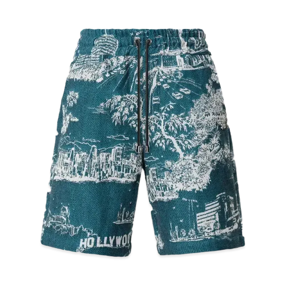 AMIRI LA Landmark Tapestry Short "Deep Teal"