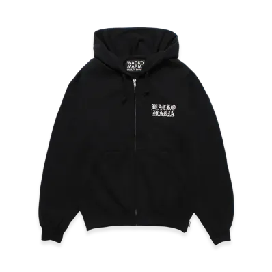 WACKO MARIA Heavy Weight Zip Up Hooded Sweat Shirt "Black"