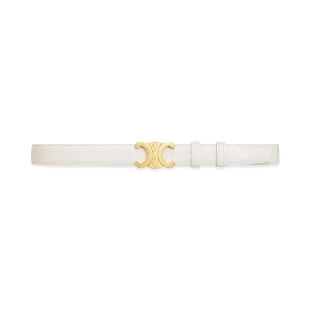 CELINE Medium Triomphe Belt in Taurillon Leather "Rice"