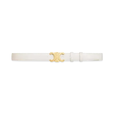 CELINE Medium Triomphe Belt in Taurillon Leather "Rice"