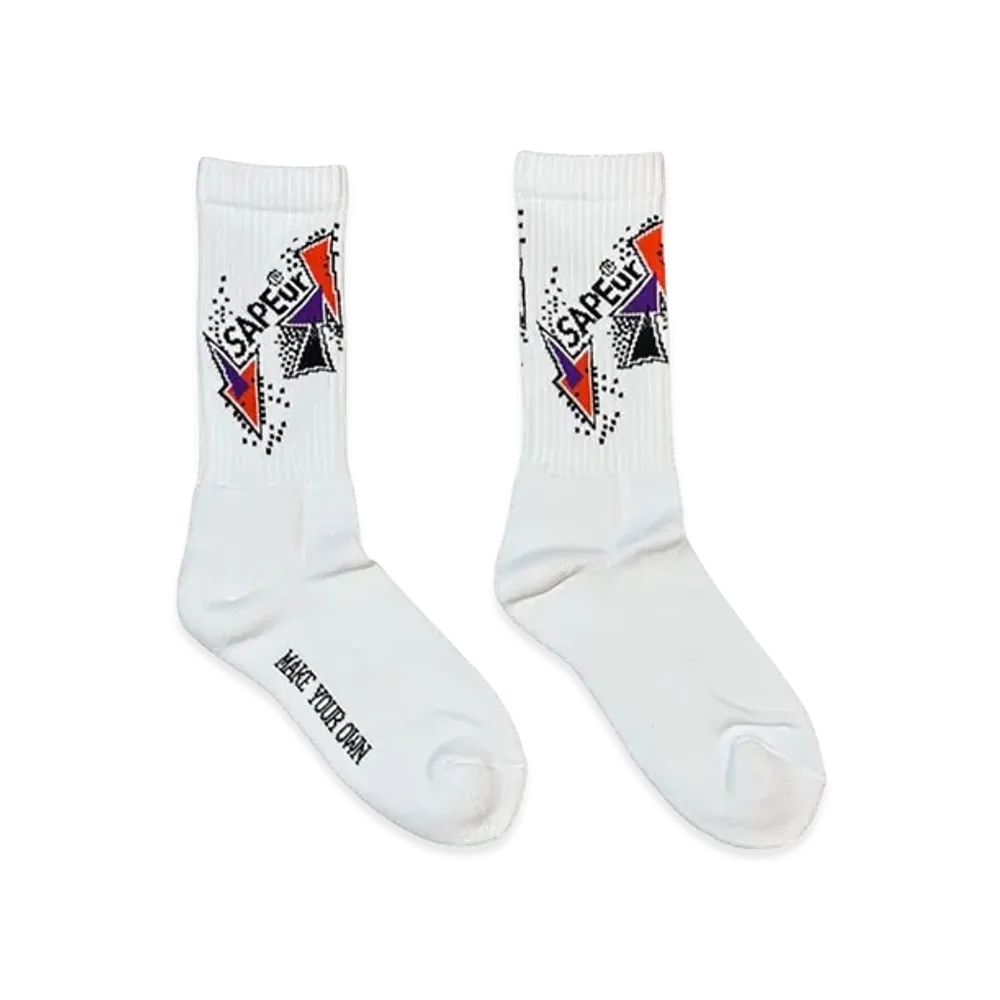 SAPEur Graphic Crew Socks "White"