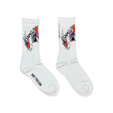 SAPEur Graphic Crew Socks "White"