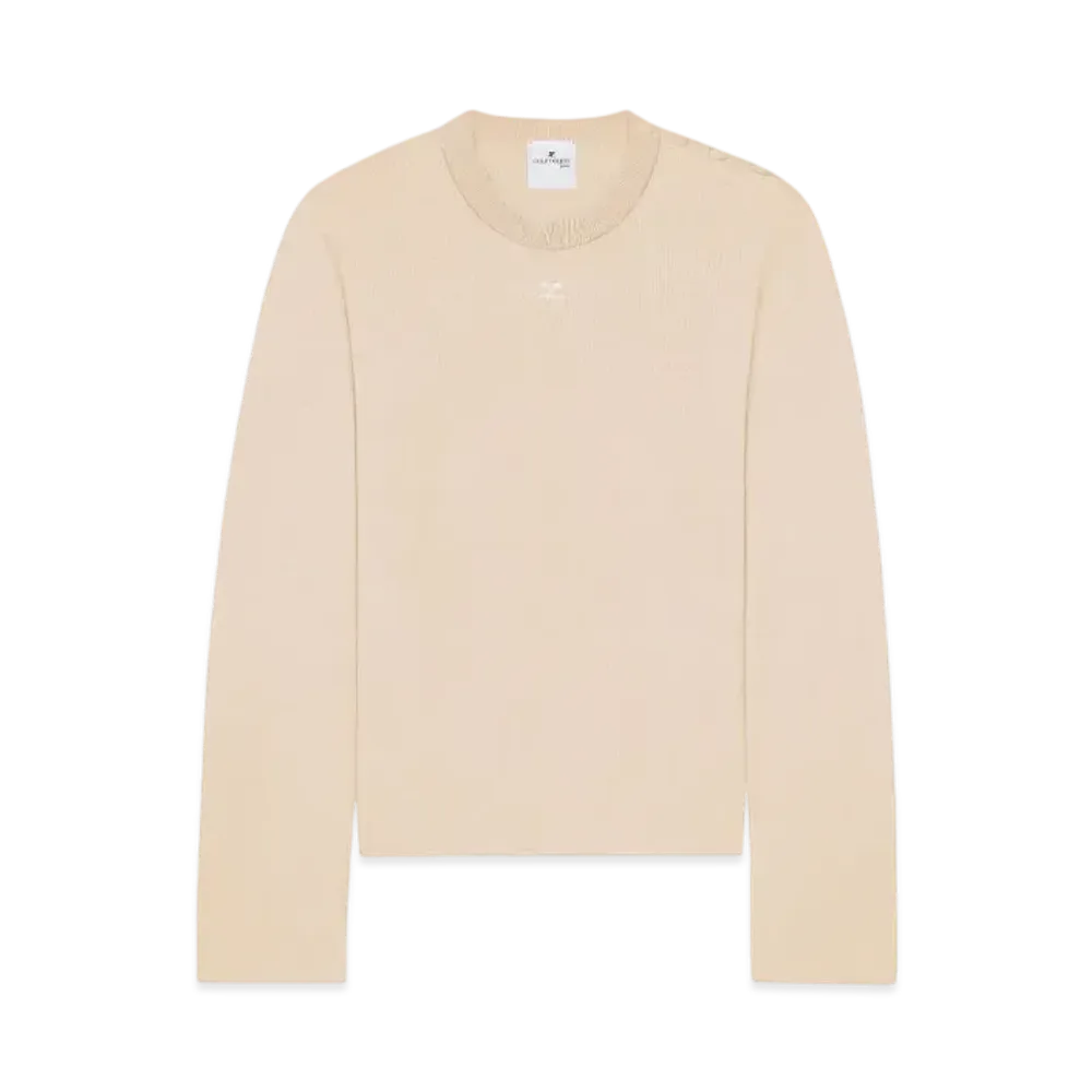 Courreges Shoulder Snaps Sweater "Cappuccino"