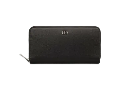 Dior Long Zip Wallet CD Icon Grained Calfskin "Black"