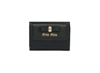 MIU MIU Madras Leather Wallet "Black"