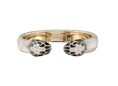 BVLGARI Serpenti Forever Leather Bracelet "Beige"