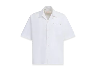 MARNI Poplin Bowling Hidden Logo Shirt "White"