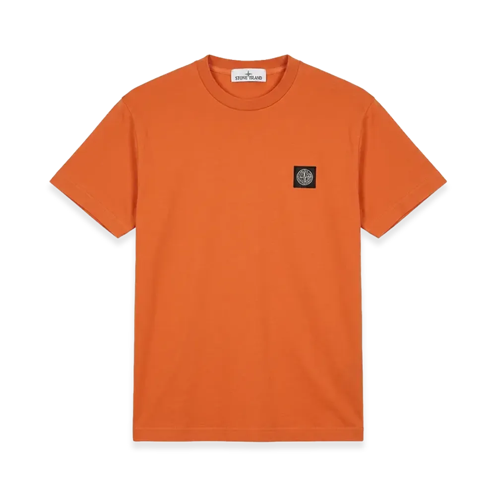 Stone Island Compass Logo Patch Crew Neck Tee "Orange"