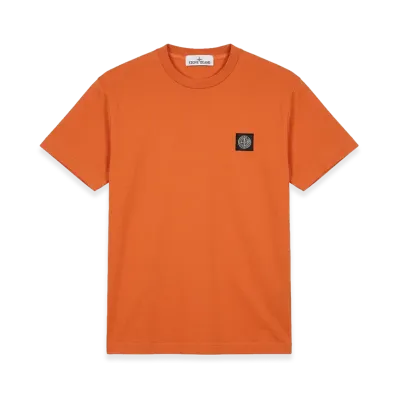 Stone Island Compass Logo Patch Crew Neck Tee "Orange"