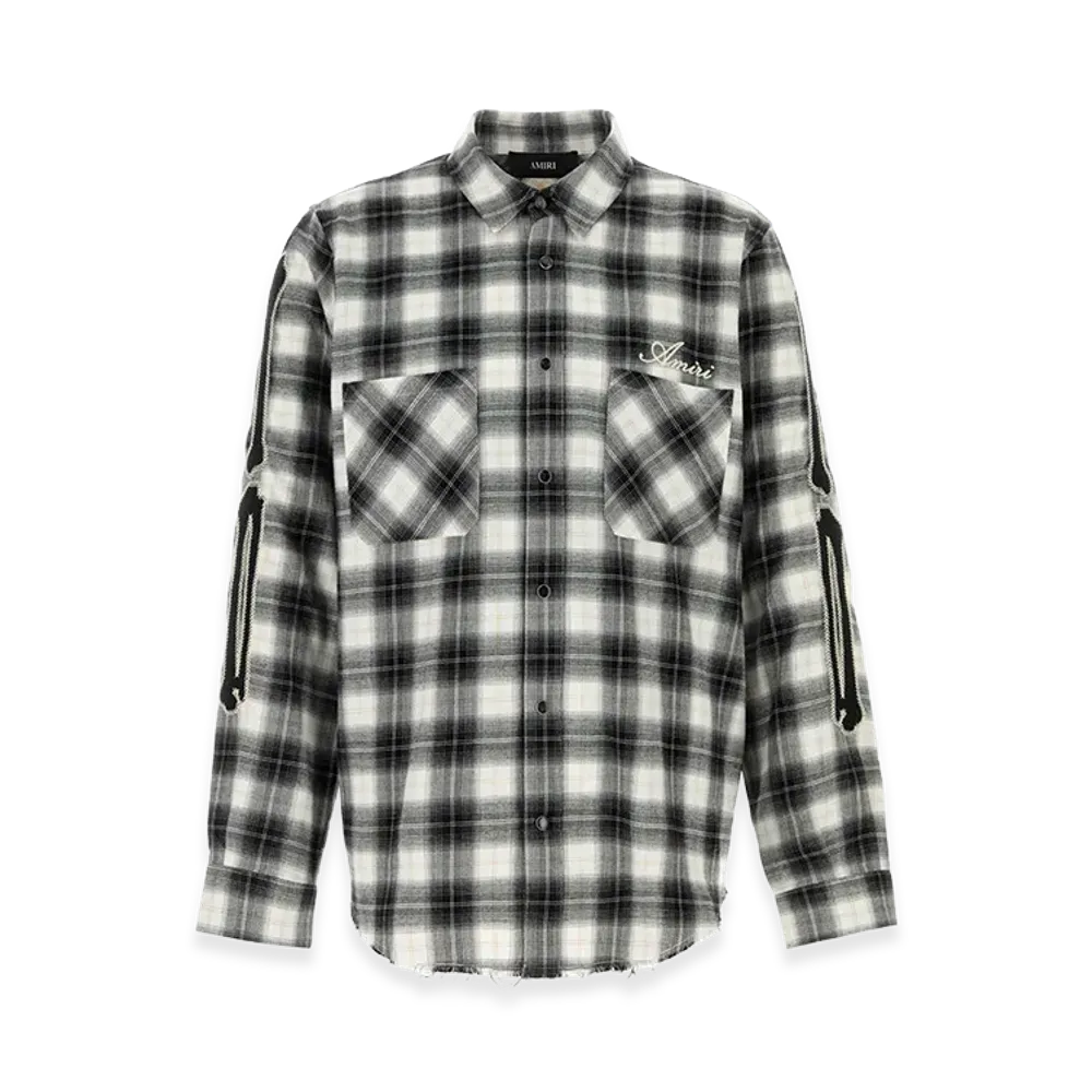 AMIRI Embroidered Flannel Shirt "Black"