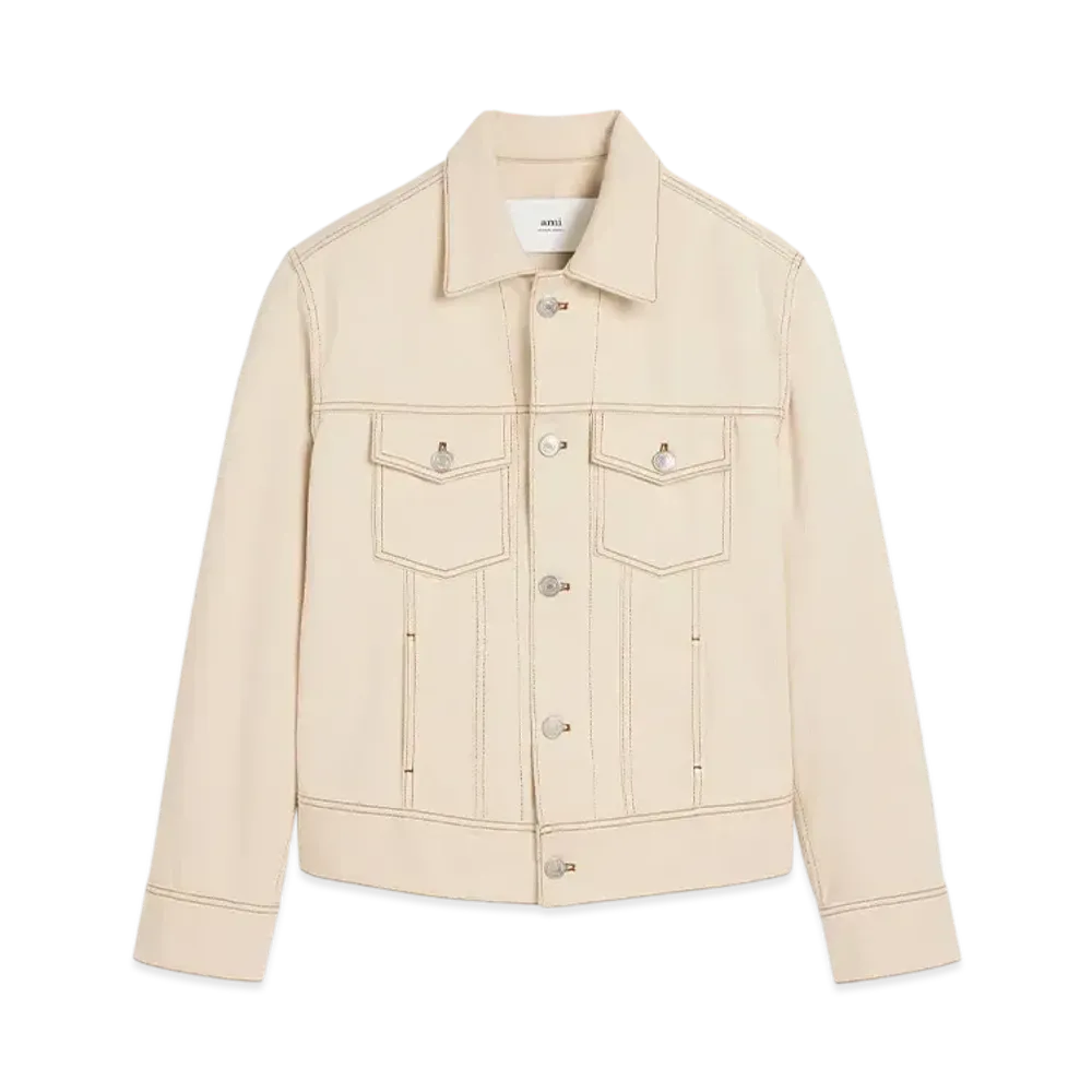 AMI PARIS Paris Trucker Jacket "BlancCreme"