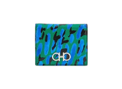 Salvatore Ferragamo Gancini Compact Wallet "Camouflage/Green/Black"
