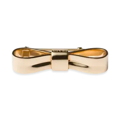 PRADA Small Eternal Gold Bow Brooch "Yellow Gold"