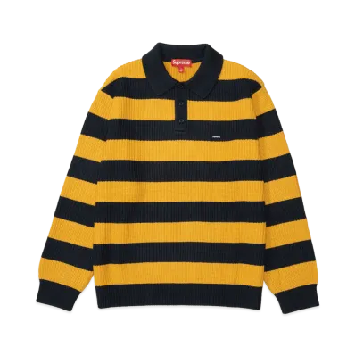 Supreme Small Box Sweater Polo (26FW) "Navy Stripe"
