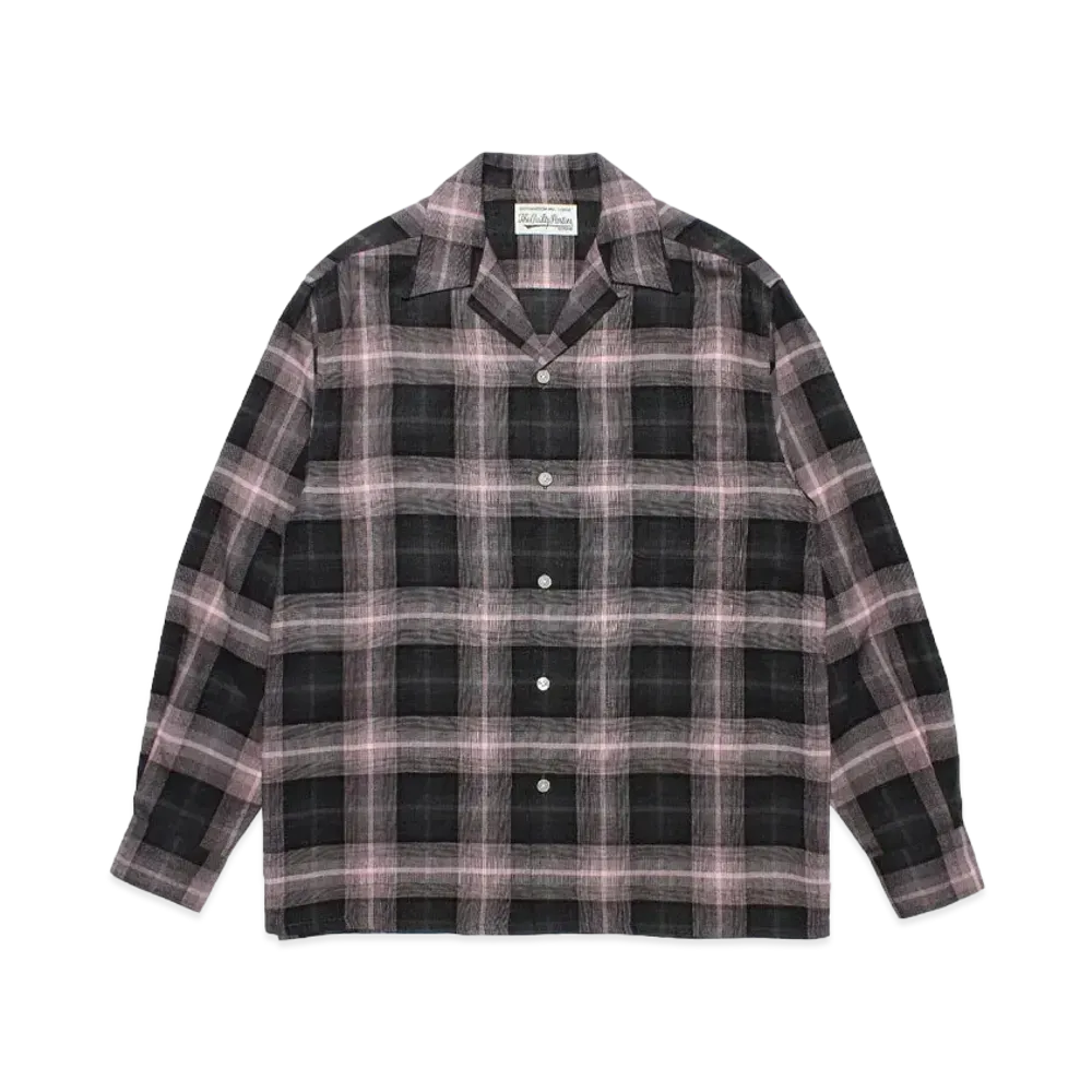 WACKO MARIA Check Open Collar Shirt "Pink"