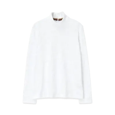 Paul Smith Women's Floral Jacquard Long Sleeve Cut and Sewn "White"