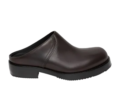 DRIES VAN NOTEN Leather Clogs "Dark Brown"