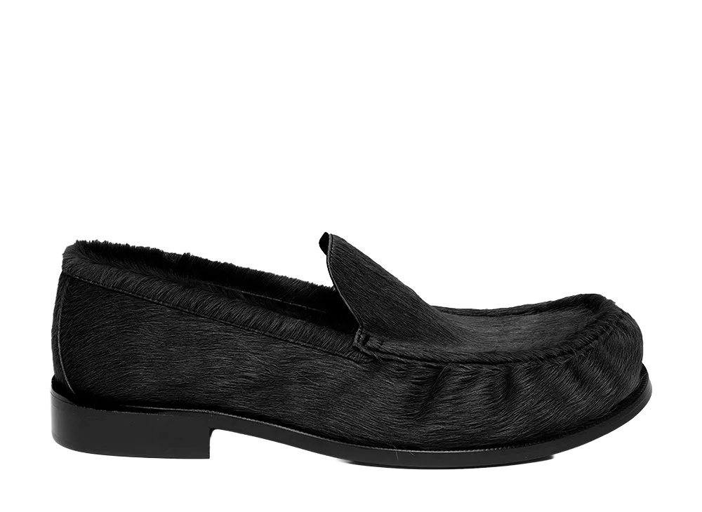 DRIES VAN NOTEN Calf Hair Loafers "Black"