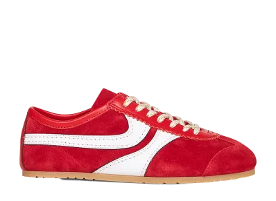 DRIES VAN NOTEN Women's Suede Sneaker "Red"