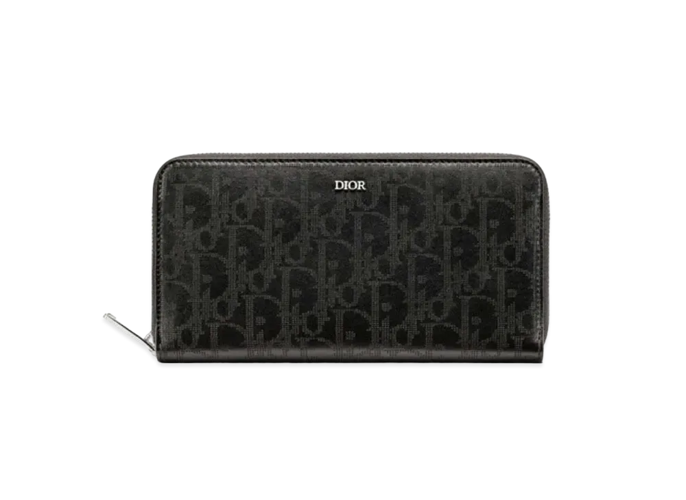 Dior DiorEssentials Long Zip Wallet Dior Oblique Galaxy Leather "Black"