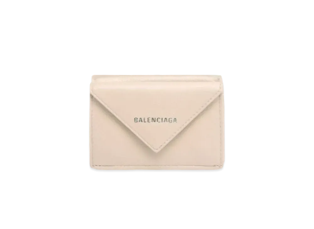 バレンシアガ ペーパー ミニウォレット "ベージュタピオカ" 391446DLQ0N2730
