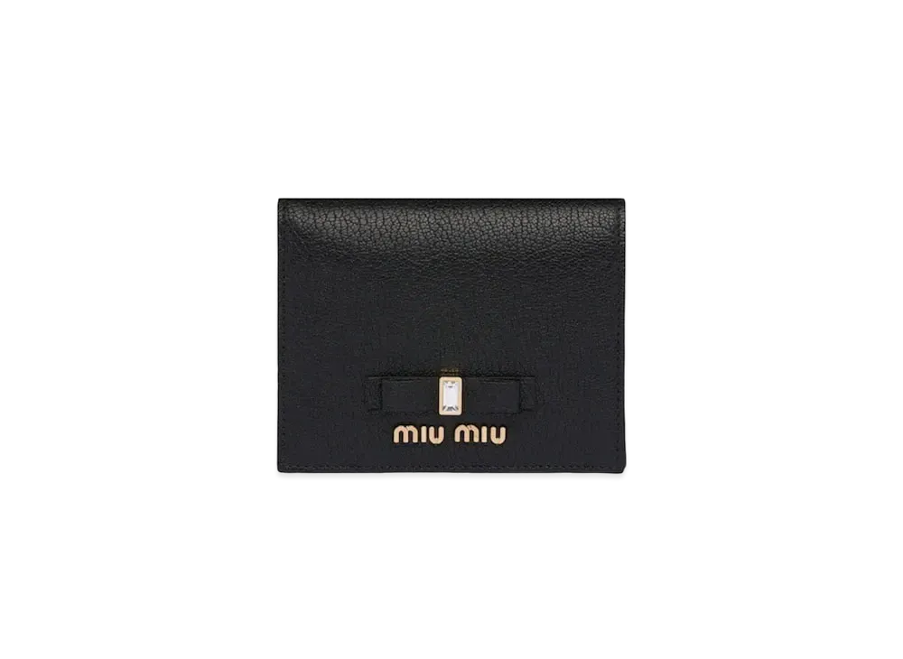MIU MIU Madras Leather Wallet "Black"