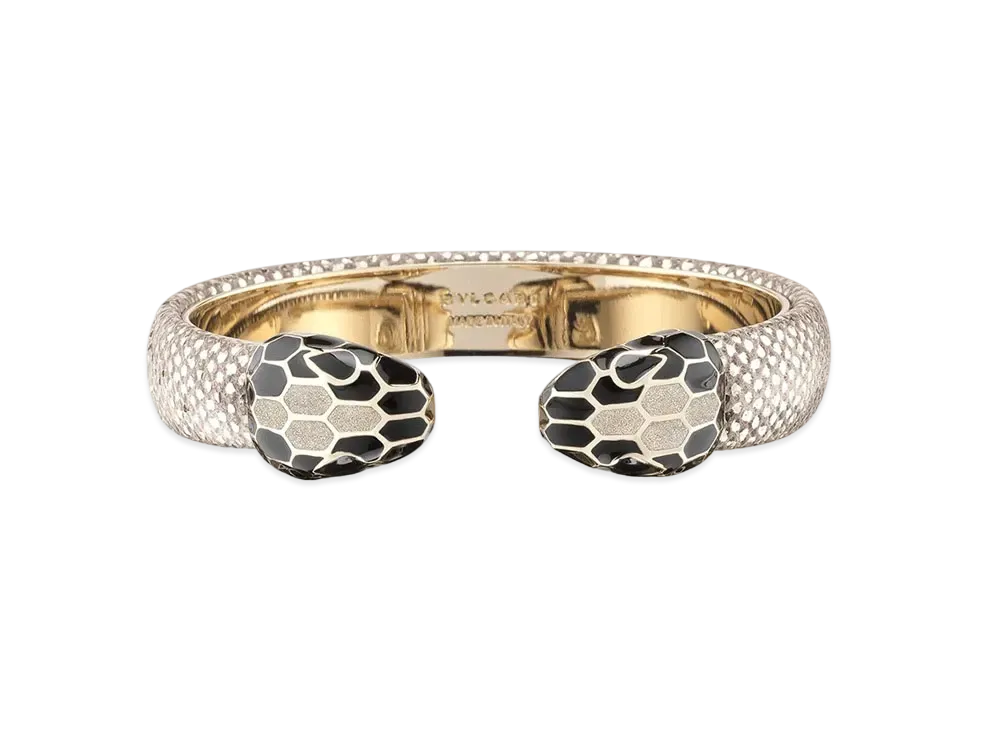 BVLGARI Serpenti Forever Leather Bracelet "Beige"