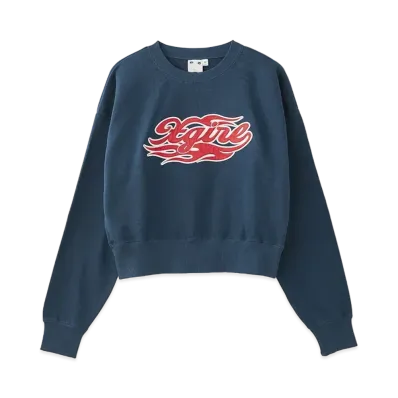 X-Girl Flame Logo Patch Compact Sweat Top "Navy"
