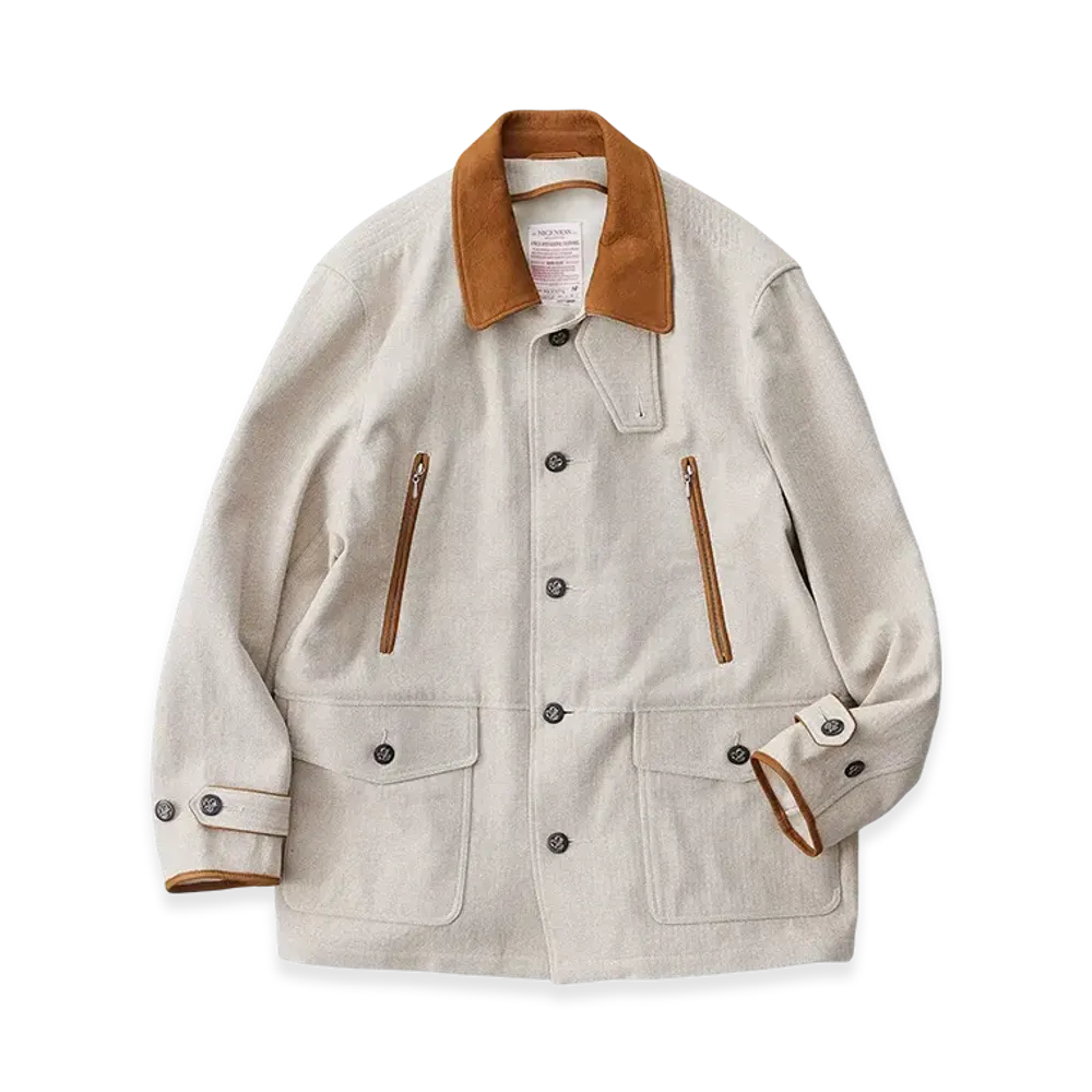 NICENESS Loran Herringbone Hunting Jacket "Khaki"