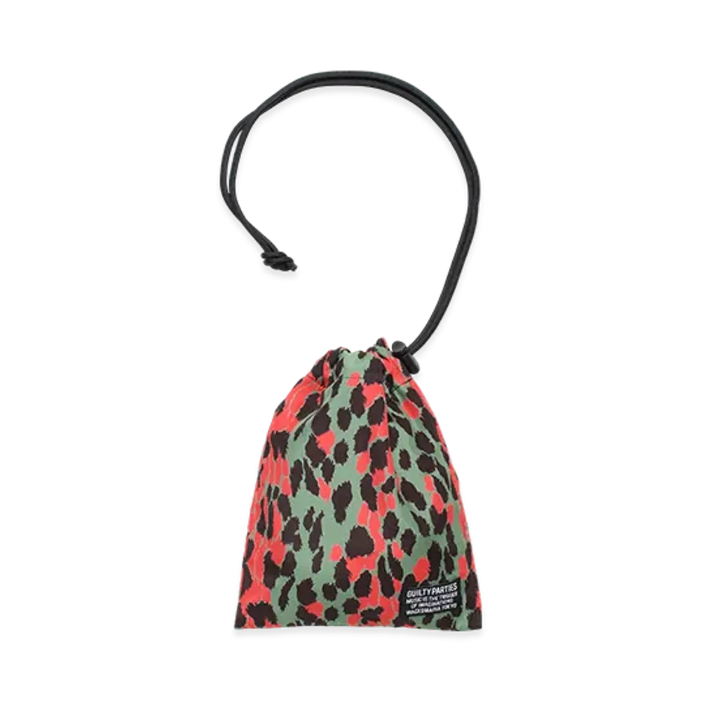 WACKO MARIA Leopard Drawstring Bag "Green"