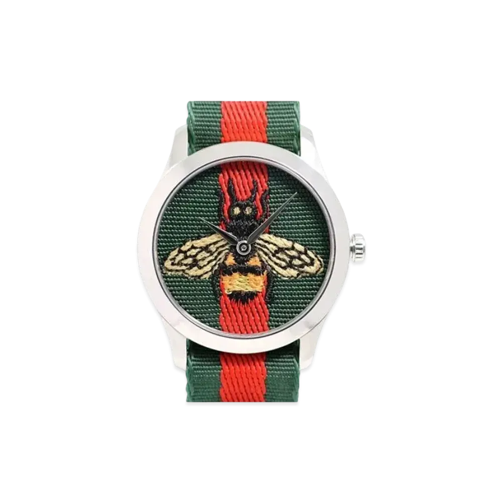 GUCCI Le Marche des Merveilles Medium Watch "Green/Red/Stainless Steel"