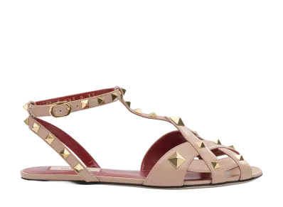 Valentino Garavani Women's Studdy Leather Sandals "Pink"