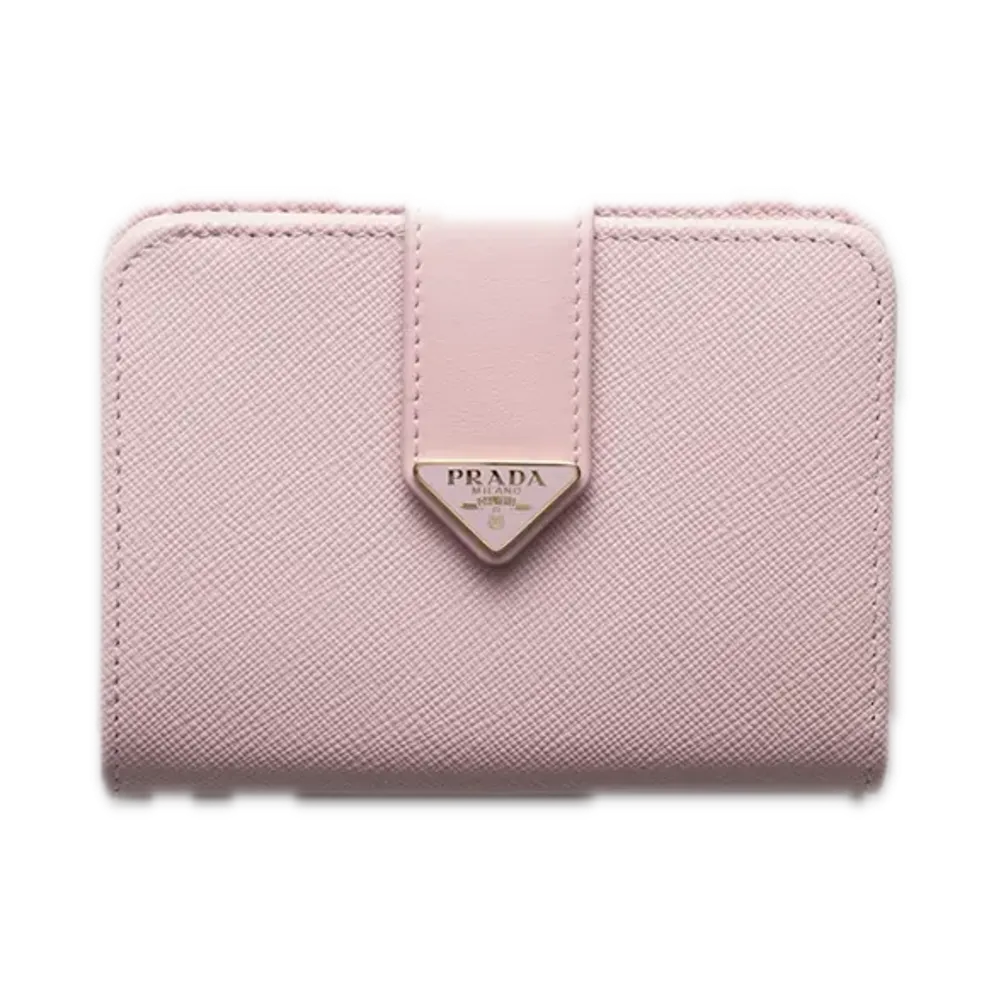 PRADA Saffiano Tab Wallet "Pink"